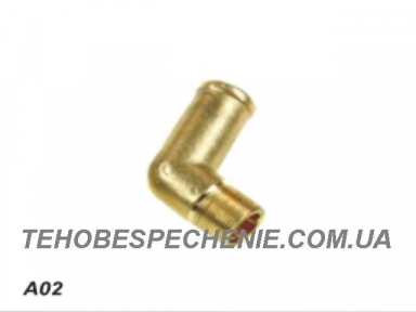 Угловой переход M 16×1 - 16,0 мм., латунный